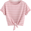 Pink Striped T-Shirt - Майки - короткие - 