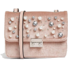 Pink Velvet Embellished Bag - Borsette - 