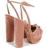 Pink Velvet Sandal - Sandały - 