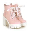 Pink & White Leather Ankle Booties - 靴子 - 