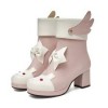 Pink White Wing Bunny Boots - Stiefel - 