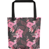 Pink and Black Floral Tote bag - Hand bag - $25.00 
