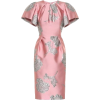 Pink and Gray Flared Sleeve Dress - sukienki - 