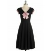Pink and black day dress - Платья - 