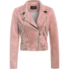 Pink faux suede biker jacket - Jacket - coats - 