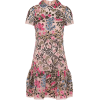 Pink floral-embroidered macramé dress - sukienki - 
