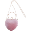 Pink heart velvet clutch bag - Torbe z zaponko - 