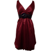 Pinstriped Satin Belted Bubble Dress Plus Size Black/Red - Dresses - $34.99 