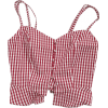 Plaid Floral Retro Front Buttoning Strap - 半袖衫/女式衬衫 - $25.99  ~ ¥174.14