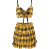 Plaid Vest Pleated Skirt Set - Dresses - $25.99 