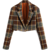 Plaid cropped blazer - Куртки и пальто - 