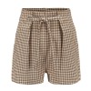 Plaid high waist strap shorts casual pan - ショートパンツ - $19.99  ~ ¥2,250