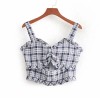 Plaid vest with small sling - Shirts - $25.99 