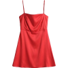 Plain A-line satin strap dress - Dresses - $25.99 