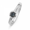 Platinum Plated Sterling Silver Blue And White Round Diamond Promise Ring (1/20 cttw) - Prstenje - $44.00  ~ 279,51kn