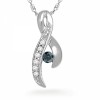 Platinum Plated Sterling Silver Blue Round Diamond Twisted Fashion Pendant (1/10 cttw) - Pendants - $59.00 