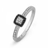 Platinum Plated Sterling Silver Round Diamond Black And White Promise Ring (1/6 CTTW) - Pierścionki - $59.00  ~ 50.67€