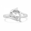 Platinum Plated Sterling Silver Round Diamond Dolphin Fashion Ring (0.016 cttw) - Pierścionki - $39.00  ~ 33.50€