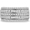 Platinum Plated Sterling Silver Round Diamond Fashion Band Ring (1 cttw) - 戒指 - $249.00  ~ ¥1,668.38