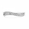 Platinum Plated Sterling Silver Round Diamond Fashion Ring (1/10 cttw) - Obroči - $59.00  ~ 50.67€