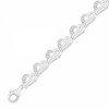 Platinum Plated Sterling Silver Round Diamond Heart Bracelet (1/4 CTTW) - Bracelets - $119.00 