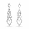 Platinum Plated Sterling Silver Round Diamond Twisted Fashion Earring (1/5 CTTW) - Earrings - $89.00 