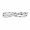 Platinum Plated Sterling Silver Round Diamond Twisted Fashion Ring (1/6 cttw) - Rings - $79.00 