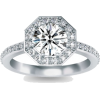 Platinum Round Diamond Ring - Rings - 