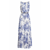 Pleated Floral Chiffon Maxi Dress - Vestidos - 