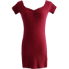 Pleated V-neck sexy short-sleeved dress - Dresses - $25.99 