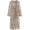 Pleated serpentine chiffon dress long ca - Dresses - $27.99 