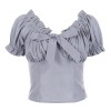 Pleated wavy side short sleeve luminous - 半袖衫/女式衬衫 - $25.99  ~ ¥174.14