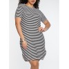 Plus Size Striped T Shirt Dress - ワンピース・ドレス - $8.99  ~ ¥1,012