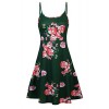 Poetsky Womens Sleeveless Adjustable Spaghetti Strap Backless A-Line Floral Midi Dress (Green, XL) - Obleke - $14.99  ~ 12.87€