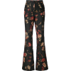 Prabal Gurung black floral bootcut pants - Pantalones Capri - 