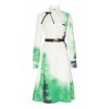 Prada Belted Tie-Dye Poplin Dress - Dresses - 