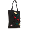 Prada Flower Embellished Tessuto Bag - Torebki - 