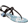 Prada Kid Leather Etiquette Logo Sandal - Sandals - $545.99 