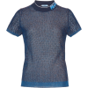 Prada Logo Collar Lurex Mesh Waffle-Knit - Majice - kratke - 