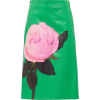 Prada Rose-print Leather Skirt - スカート - 