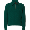 Prada teal Jacquard Zip Up Sweater - Pullover - 