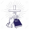 Praying Hands with Bible and Cross - Uncategorized - 