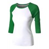 Premium Womens Baby Rib Contrast 3/4 Raglan Sleeve Baseball Tee - Camisas - $34.49  ~ 29.62€