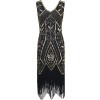 PrettyGuide Women Flapper Dress 1920s Gatsby Art Deco Fringed Sequin Cocktail Dress - Dresses - $19.99 