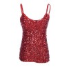 PrettyGuide Women Flashy Sequins All Over Front Spaghetti Strap Tank Top - Camisas - $9.99  ~ 8.58€