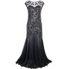 PrettyGuide Women 's 1920s Black Sequin Gatsby Maxi Long Evening Prom Dress - Dresses - $43.99 