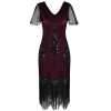 PrettyGuide Women's 1920s Dress Sequin Art Deco Flapper Dress with Sleeve - Dresses - $33.99 