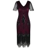 PrettyGuide Women's 1920s Dress Sequin Art Deco Flapper Dress with Sleeve - sukienki - $33.99  ~ 29.19€