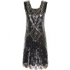 PrettyGuide Women's 1920s Gatsby Sequin Art Deco Scalloped Hem Inspired Flapper Dress - Dresses - $25.99 
