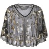 PrettyGuide Women's Evening Cape Sequin Deco Paisley 1920s Shawl Flapper Cover up - Shirts - $25.99 
